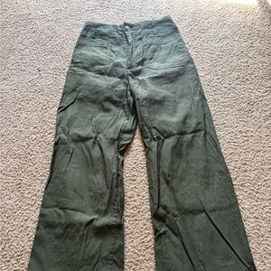 Maeve The Colette Wide Leg Pants Sailor Patch Pocket Womens Size 25 Green